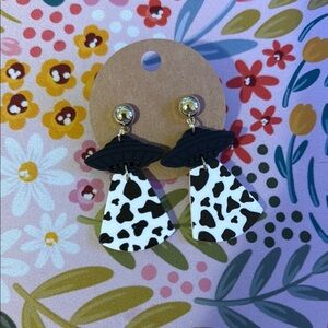Cow Print UFO Earrings